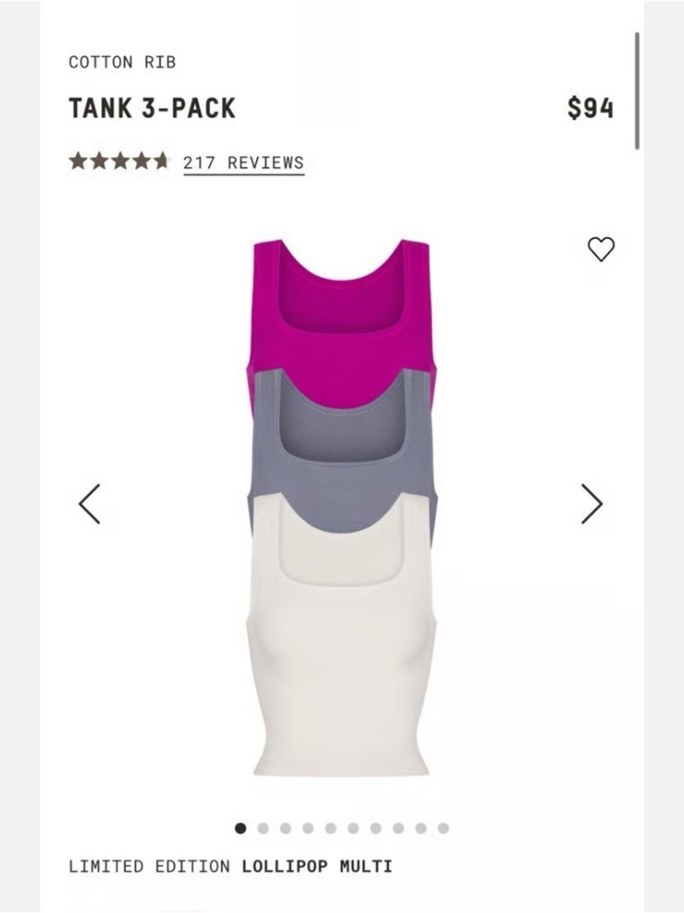 SKIMS Lollipop Multi Scoop-Neck Tank 2-Pack - Pink & Gray
